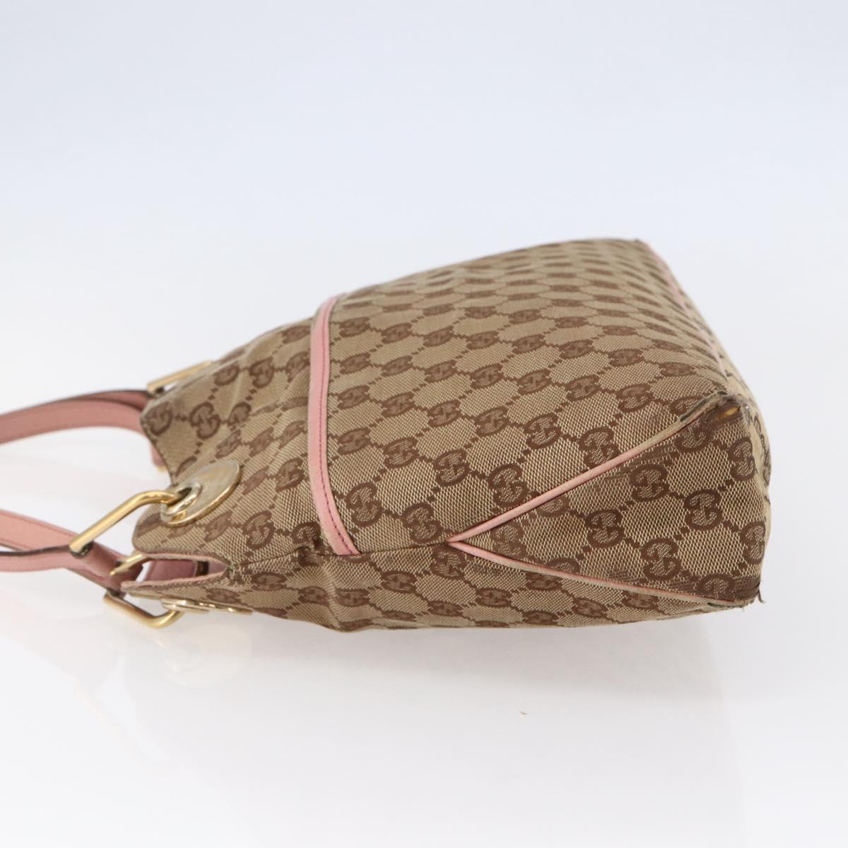 GUCCI GG Canvas Tote Bag Beige Gold 121023 Auth 145129