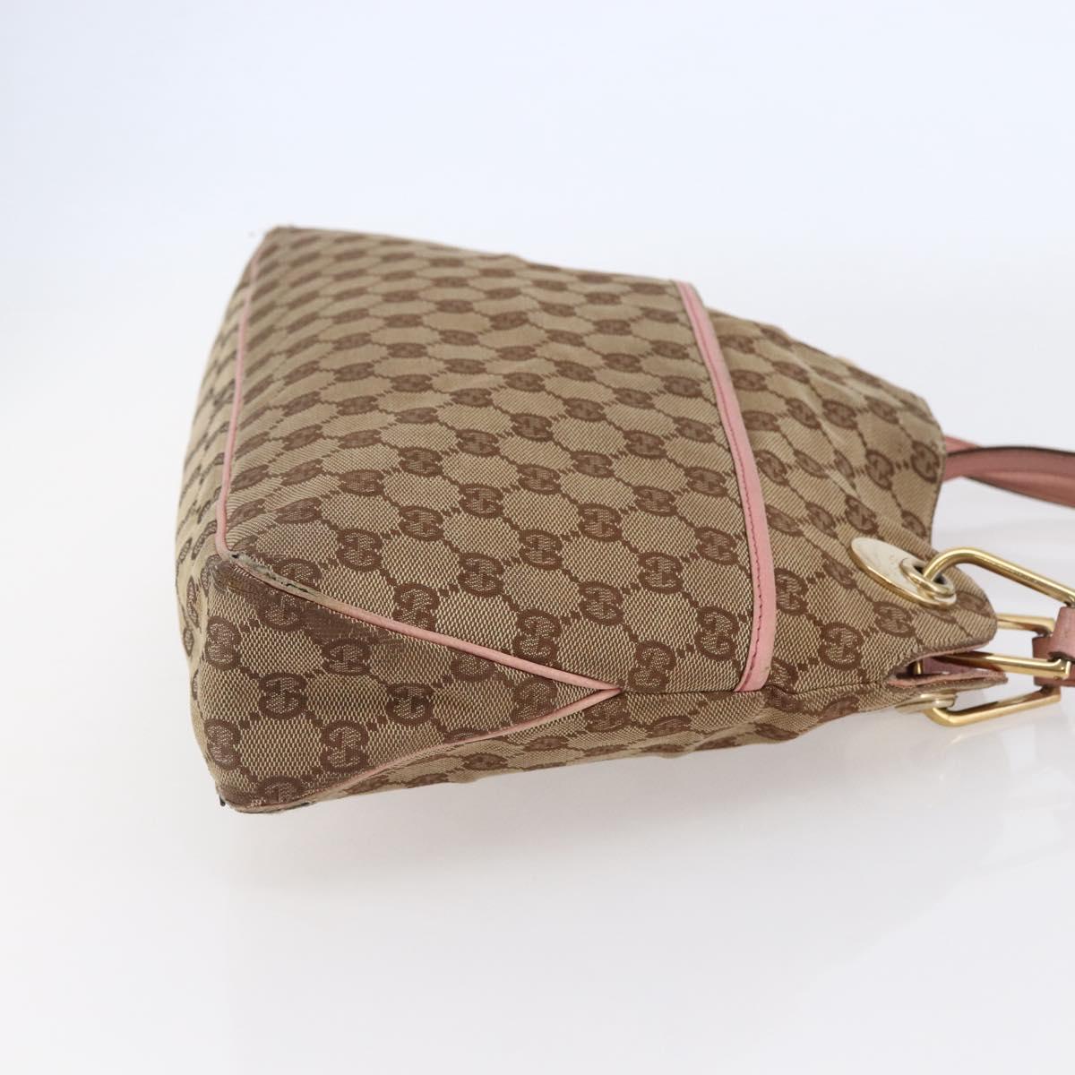 GUCCI GG Canvas Tote Bag Beige Gold 121023 Auth 145129