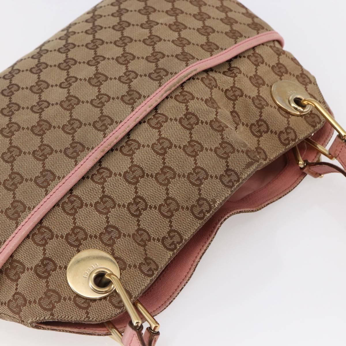 GUCCI GG Canvas Tote Bag Beige Gold 121023 Auth 145129