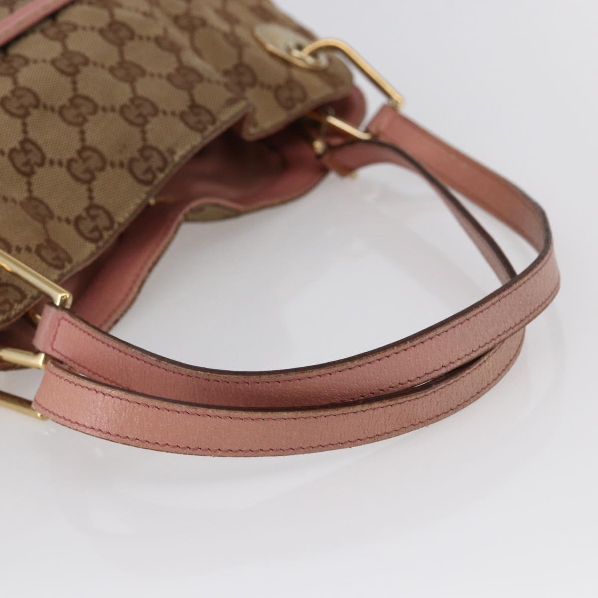 GUCCI GG Canvas Tote Bag Beige Gold 121023 Auth 145129
