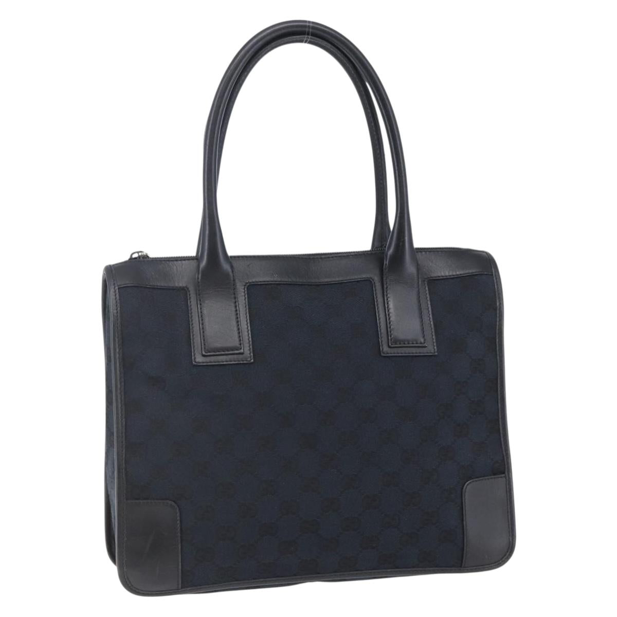 GUCCI GG Canvas Tote Bag Black Gold 000 0855 Auth 145130