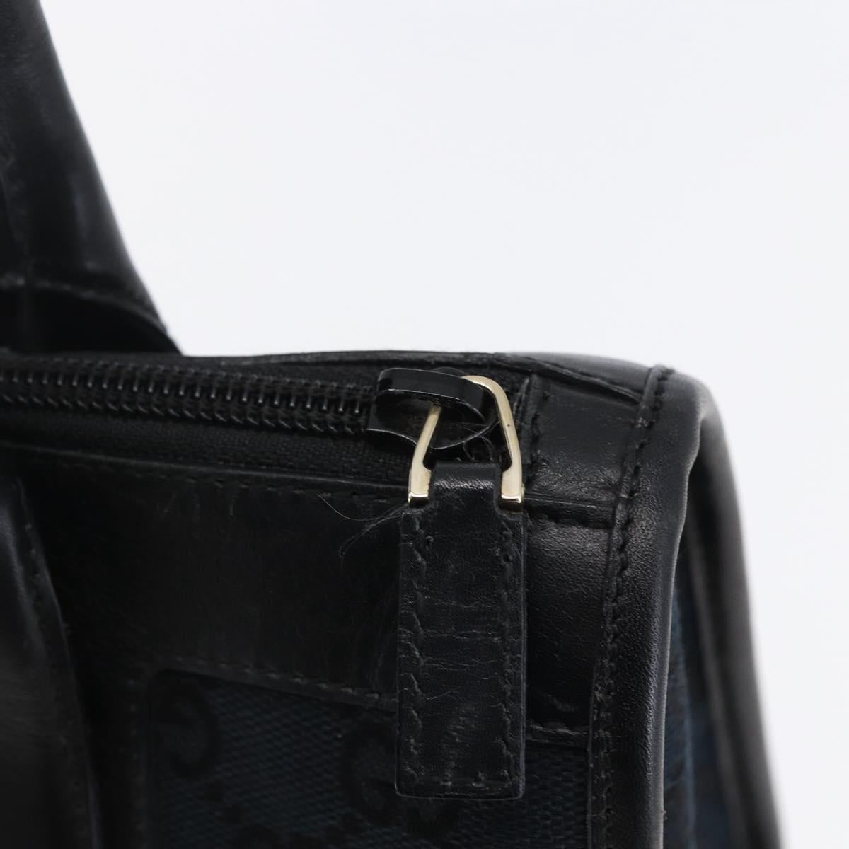 GUCCI GG Canvas Tote Bag Black Gold 000 0855 Auth 145130