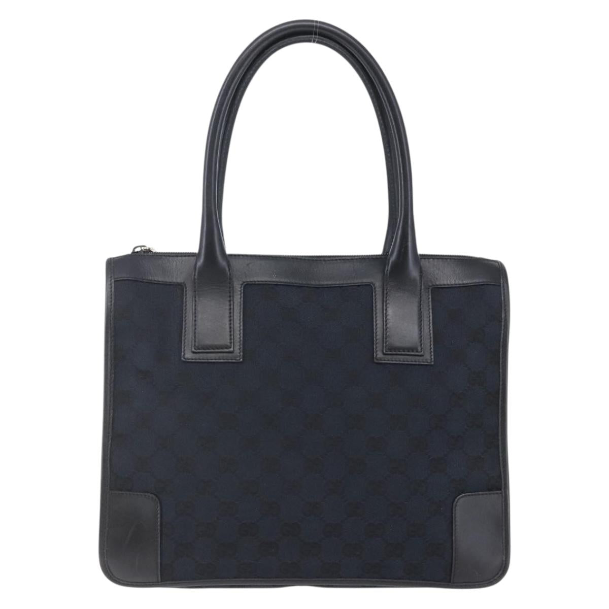 GUCCI GG Canvas Tote Bag Black Gold 000 0855 Auth 145130