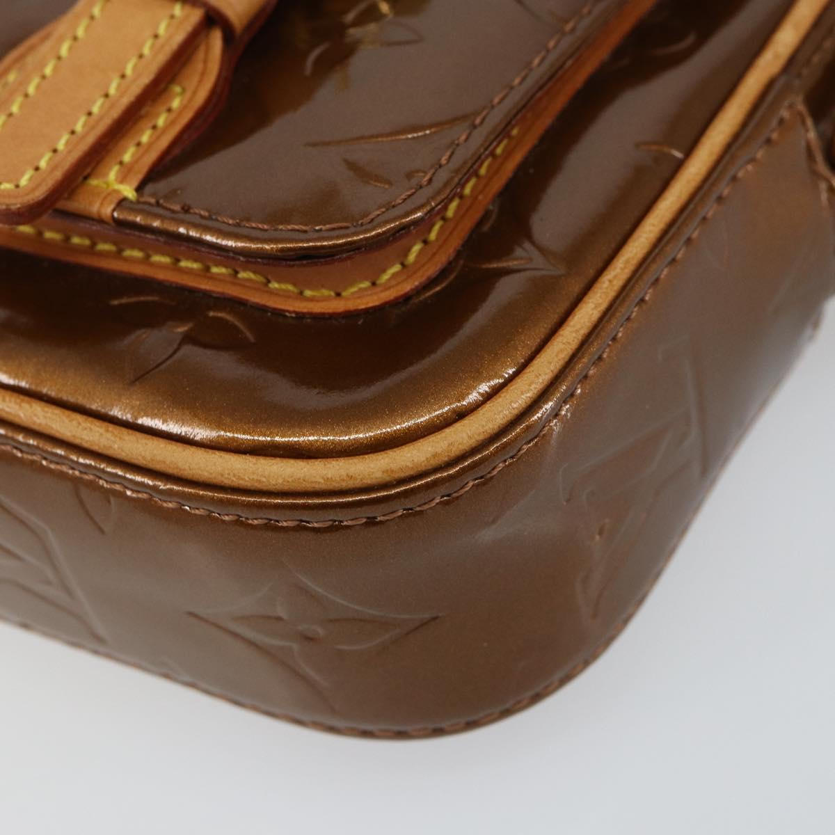 LOUIS VUITTON Monogram Vernis Christie PM Shoulder Bag Bronze M91111 Auth 145131