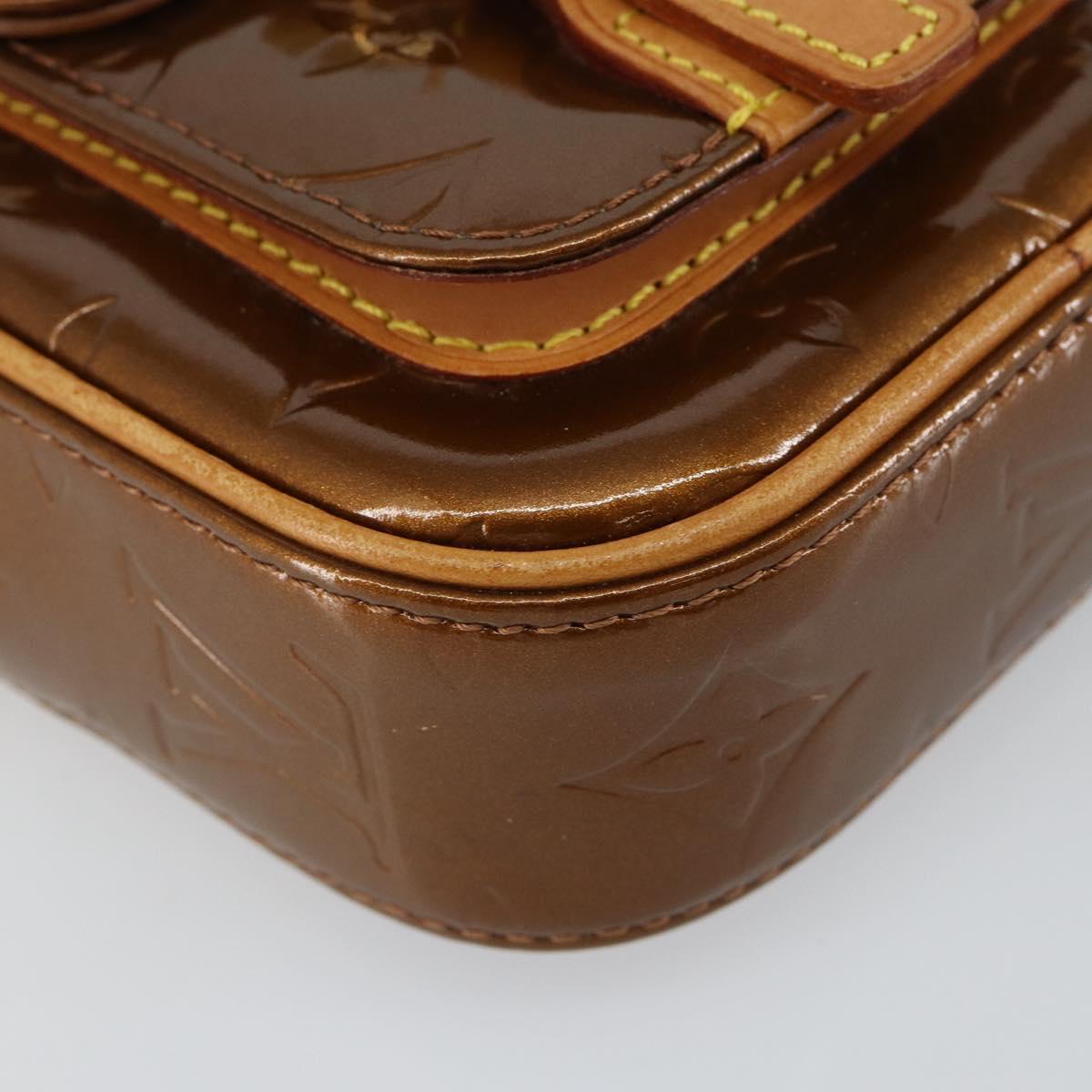 LOUIS VUITTON Monogram Vernis Christie PM Shoulder Bag Bronze M91111 Auth 145131