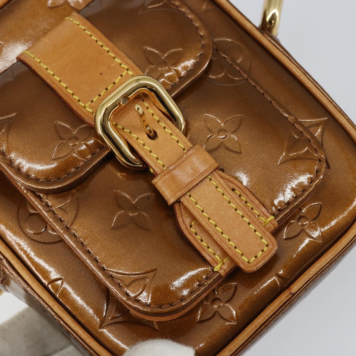 LOUIS VUITTON Monogram Vernis Christie PM Shoulder Bag Bronze M91111 Auth 145131