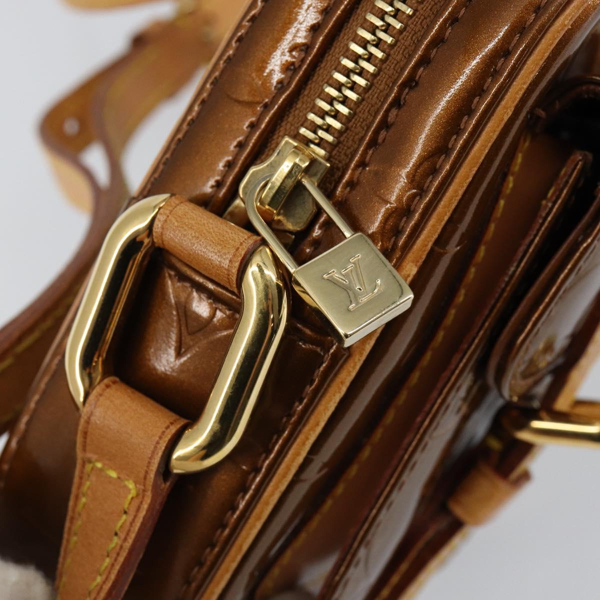 LOUIS VUITTON Monogram Vernis Christie PM Shoulder Bag Bronze M91111 Auth 145131