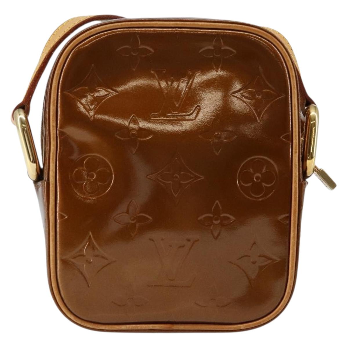 LOUIS VUITTON Monogram Vernis Christie PM Shoulder Bag Bronze M91111 Auth 145131