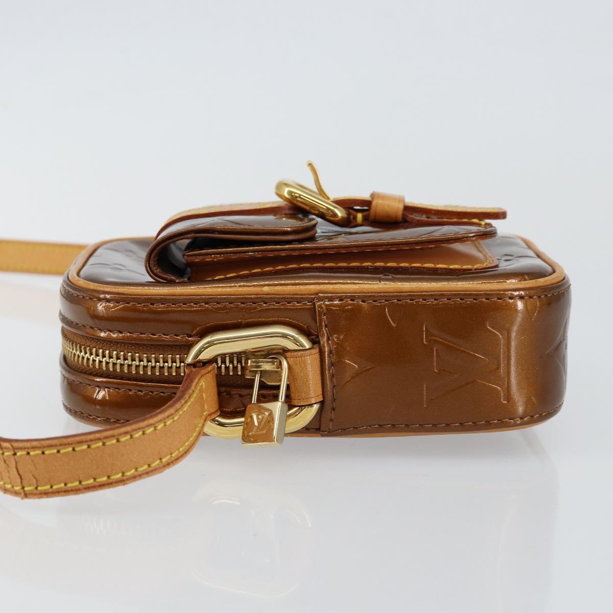LOUIS VUITTON Monogram Vernis Christie PM Shoulder Bag Bronze M91111 Auth 145131