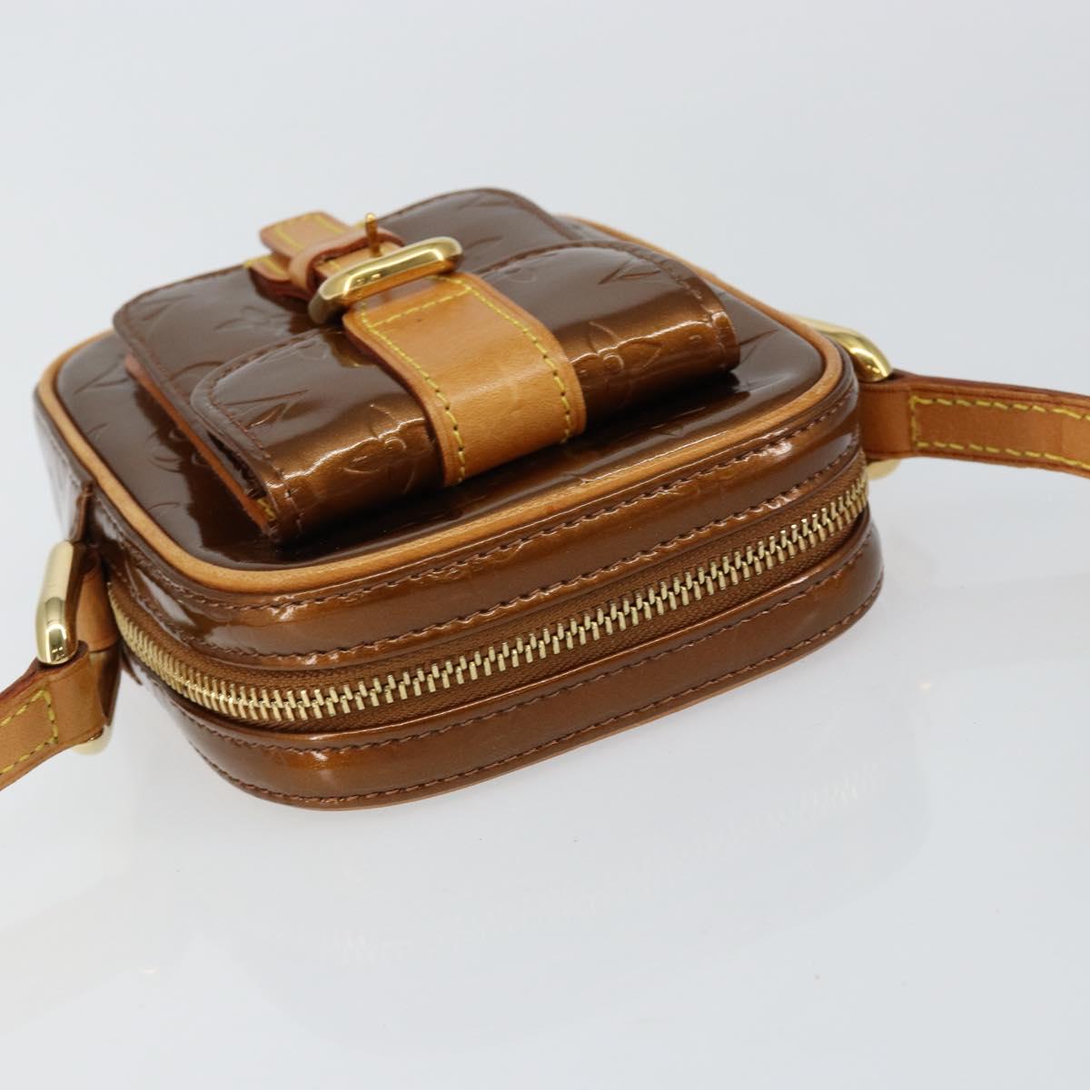 LOUIS VUITTON Monogram Vernis Christie PM Shoulder Bag Bronze M91111 Auth 145131