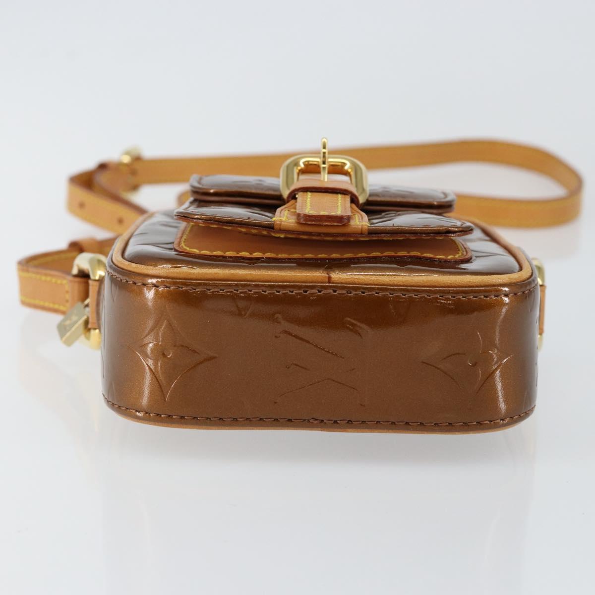 LOUIS VUITTON Monogram Vernis Christie PM Shoulder Bag Bronze M91111 Auth 145131