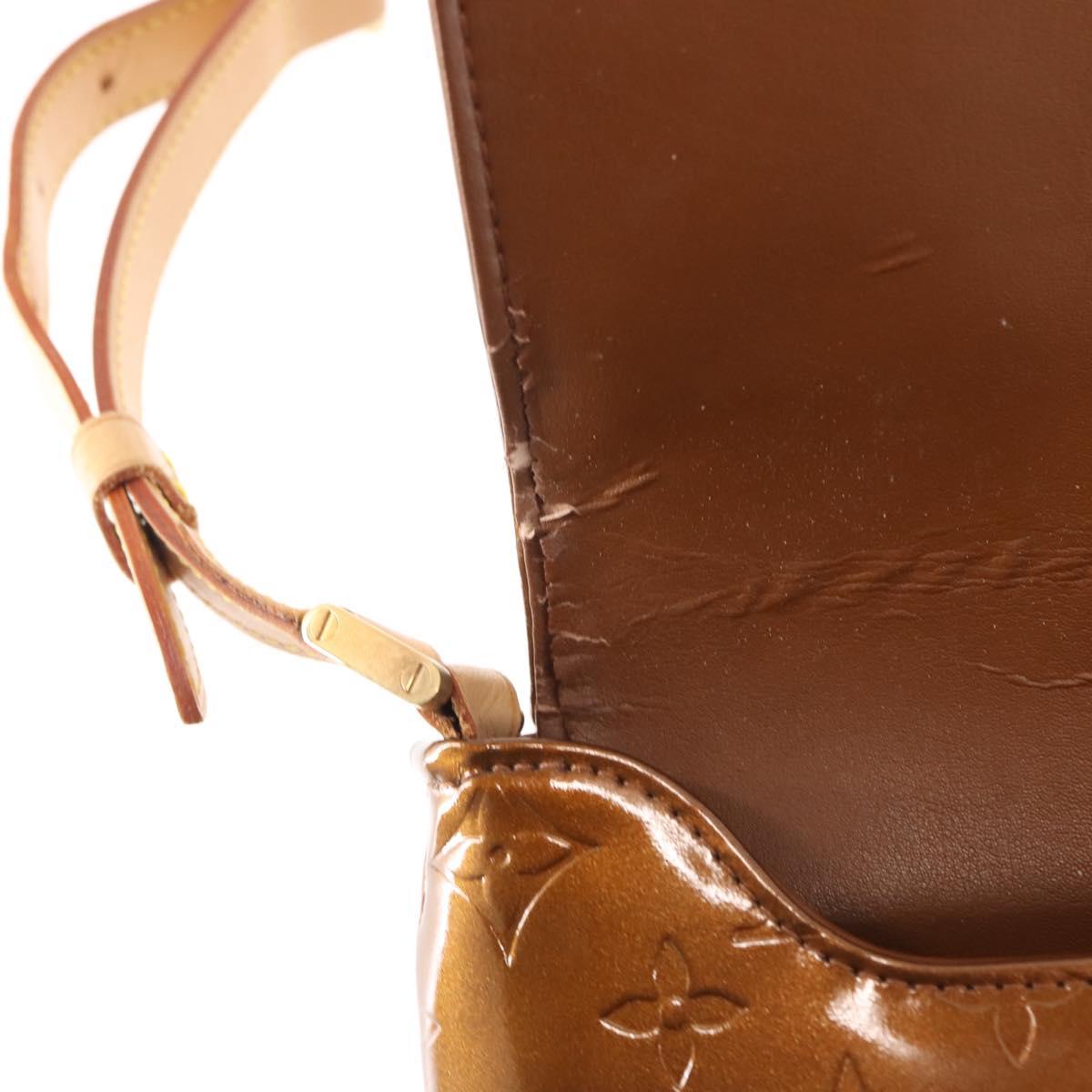 LOUIS VUITTON Monogram Vernis Thompson Street Bag Bronze M91124 LV Auth 145132
