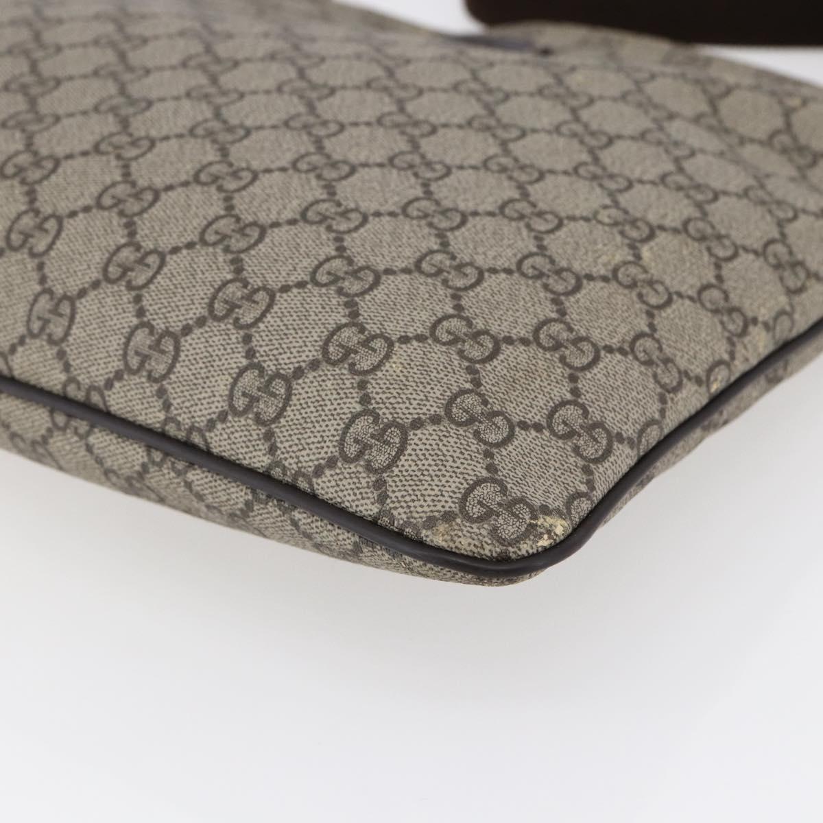 GUCCI GG Supreme Shoulder Bag PVC Beige Gold 201446 Auth 145148