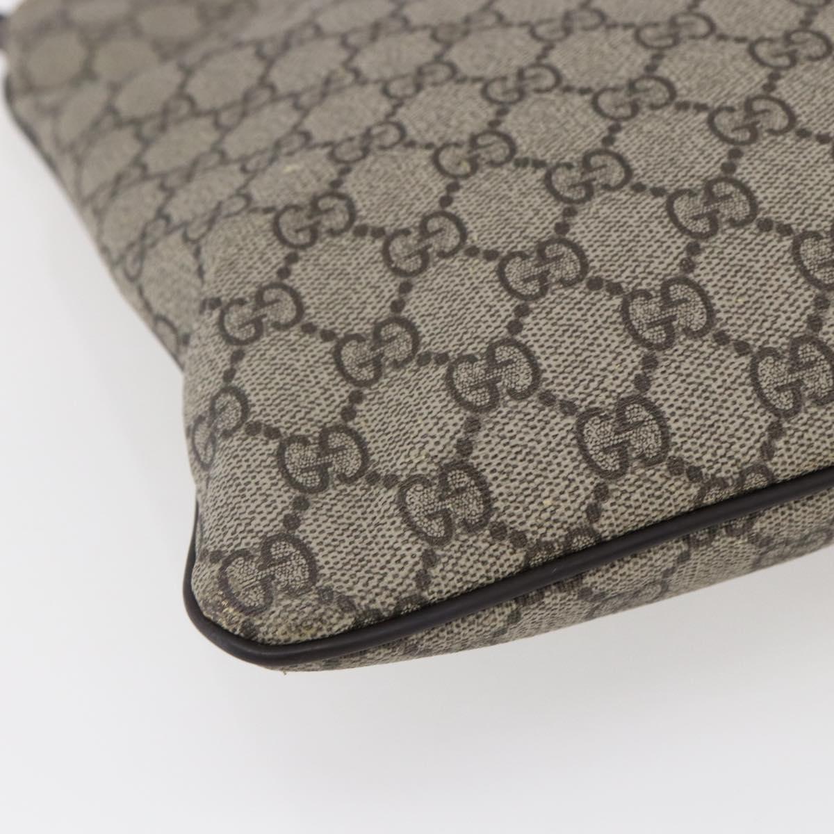 GUCCI GG Supreme Shoulder Bag PVC Beige Gold 201446 Auth 145148