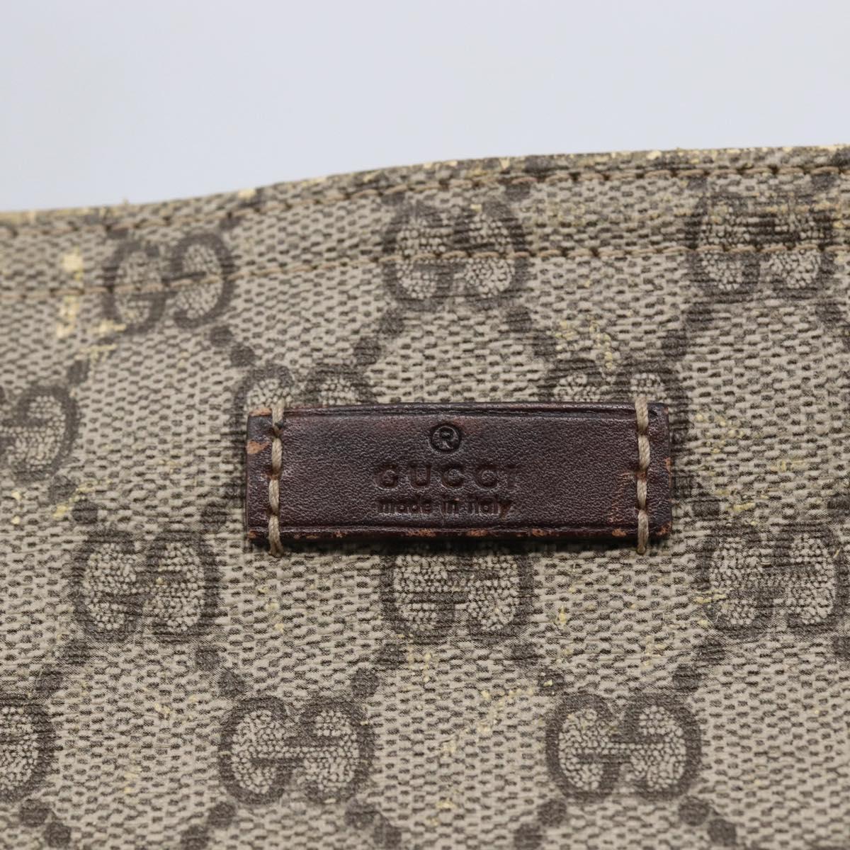 GUCCI GG Supreme Shoulder Bag PVC Beige Gold 201446 Auth 145148