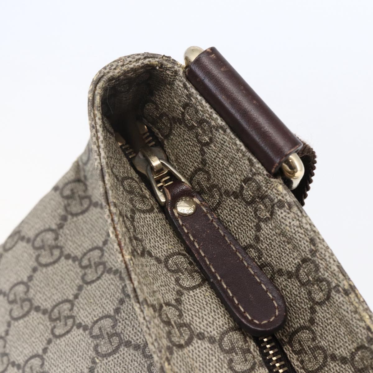 GUCCI GG Supreme Shoulder Bag PVC Beige Gold 201446 Auth 145148