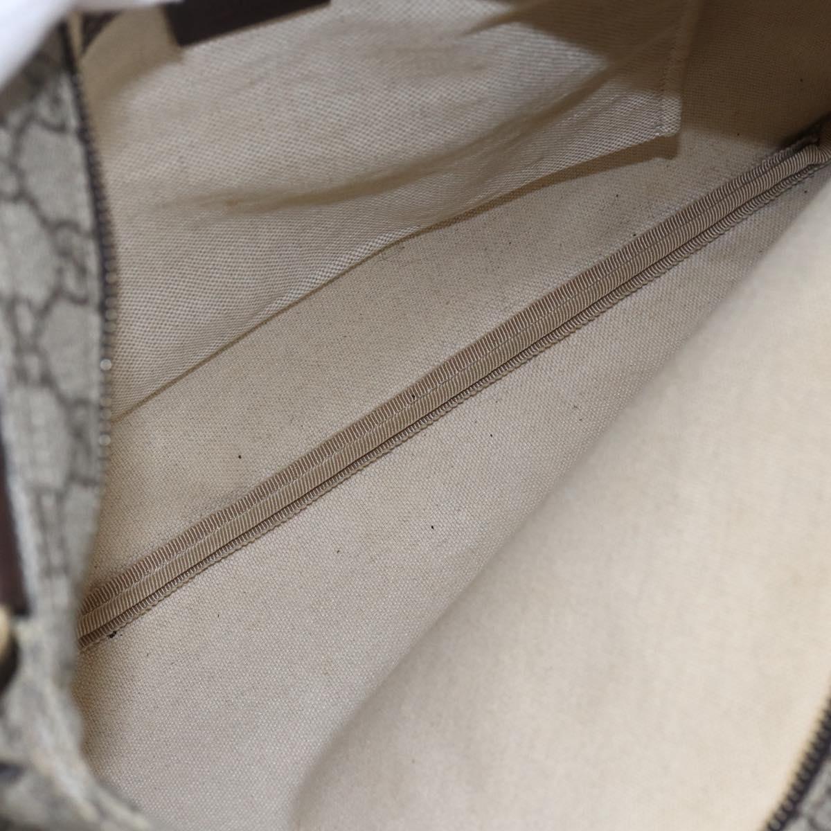 GUCCI GG Supreme Shoulder Bag PVC Beige Gold 201446 Auth 145148