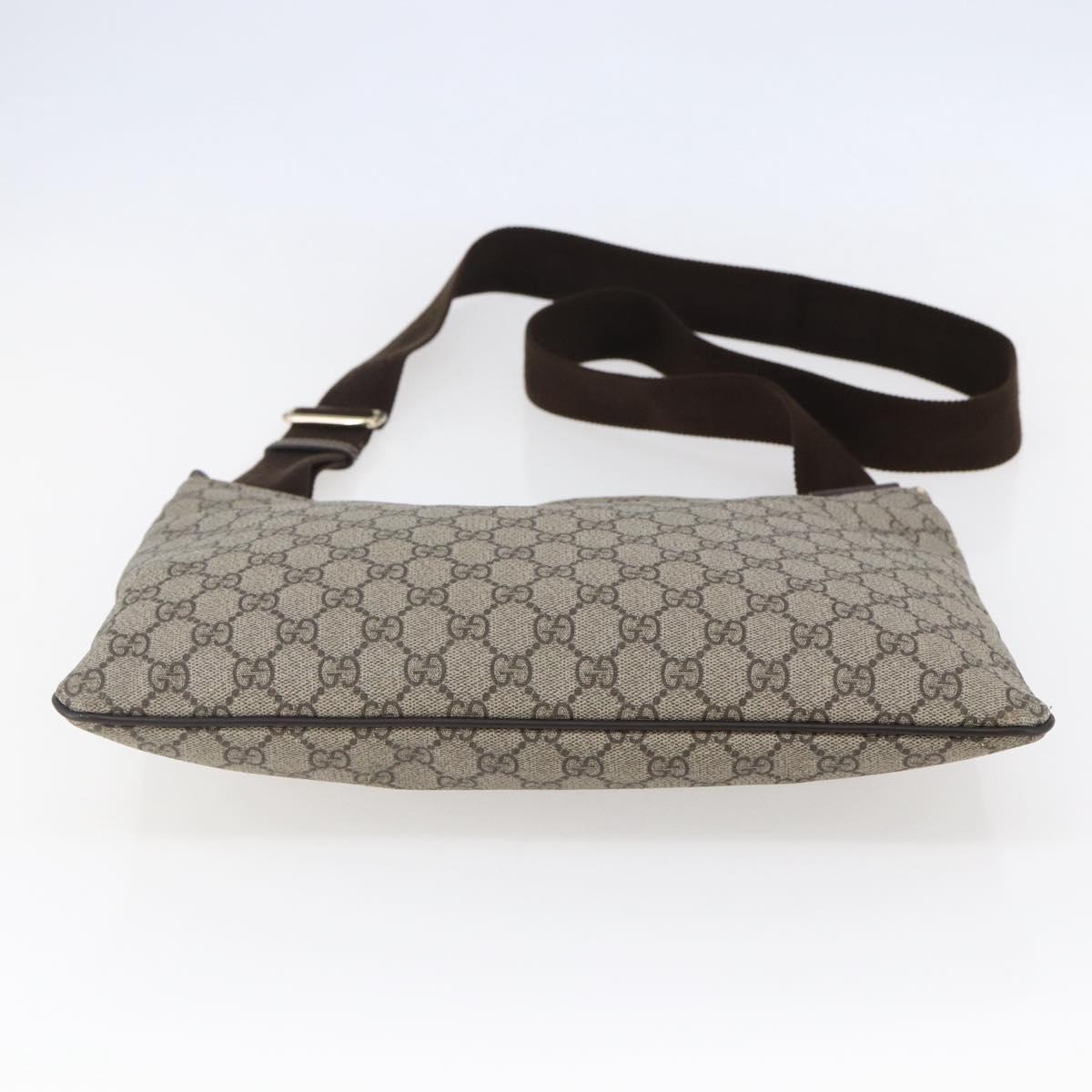 GUCCI GG Supreme Shoulder Bag PVC Beige Gold 201446 Auth 145148