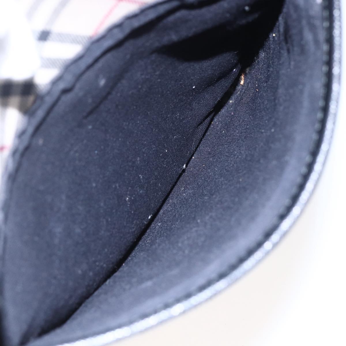 BURBERRY Nova Check Shoulder Bag Canvas Leather Beige Silver Auth 145153