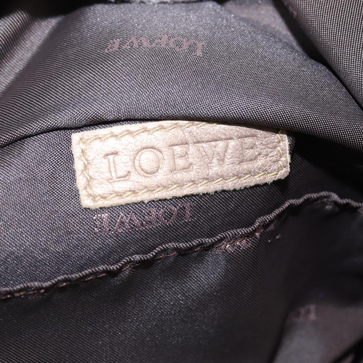 LOEWE Anagram Nappa Aire Hand Bag Leather Gold Auth 145155