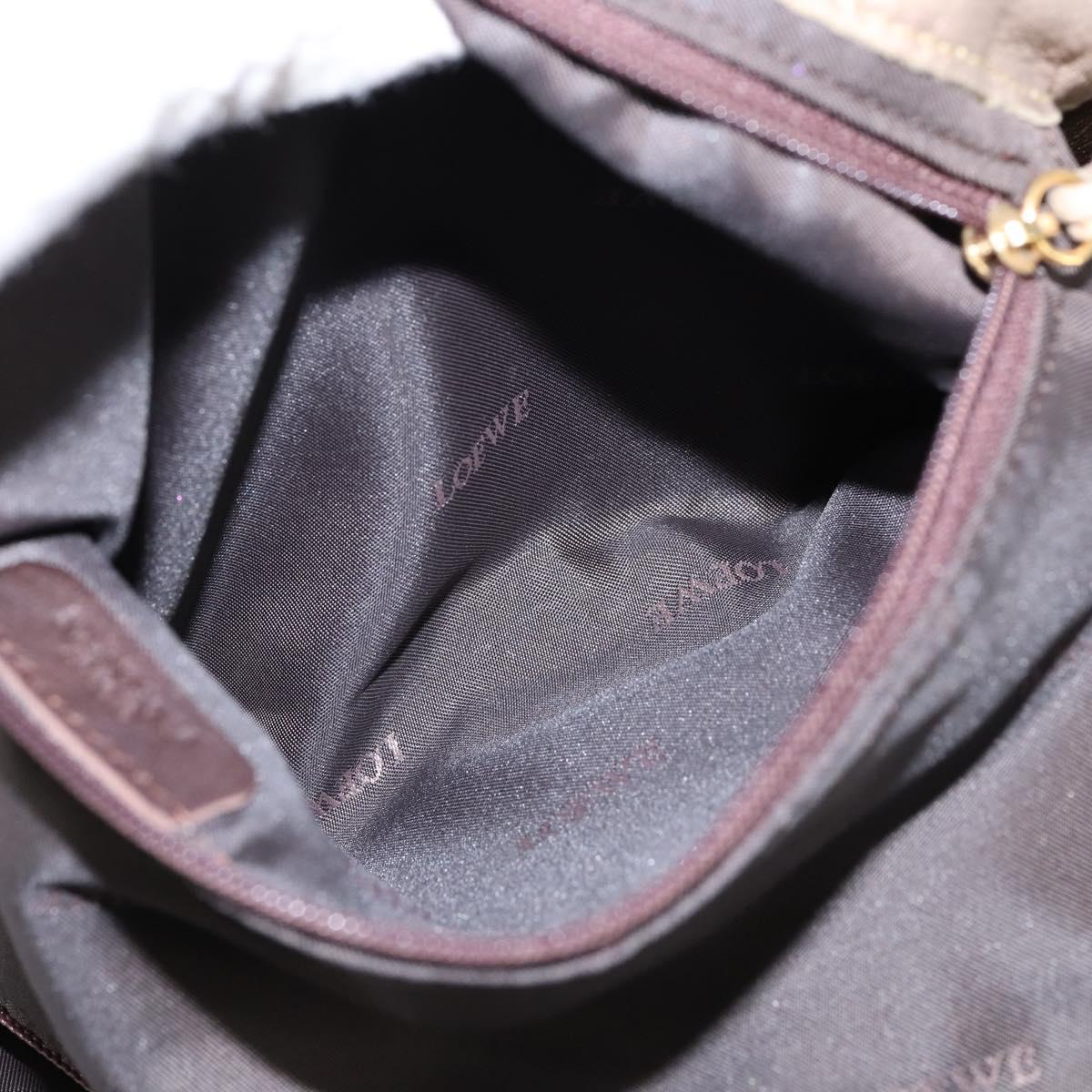 LOEWE Anagram Nappa Aire Hand Bag Leather Gold Auth 145155