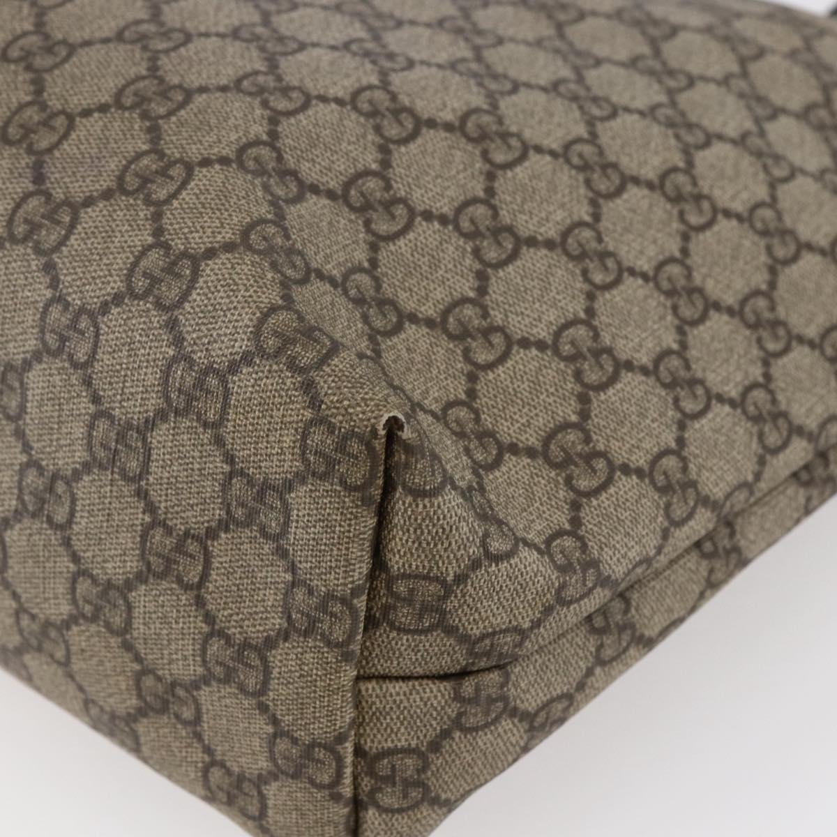 GUCCI GG Supreme Tote Bag PVC Beige Silver 211137 Auth 145157