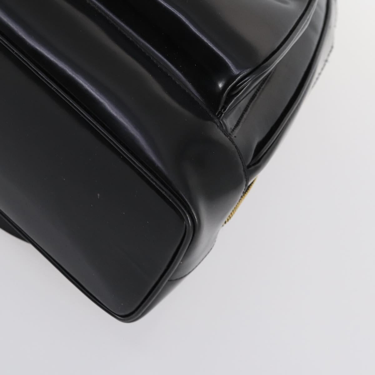 GUCCI Bamboo Body Bag Patent leather Black Gold 003 3444 0027 Auth 145161