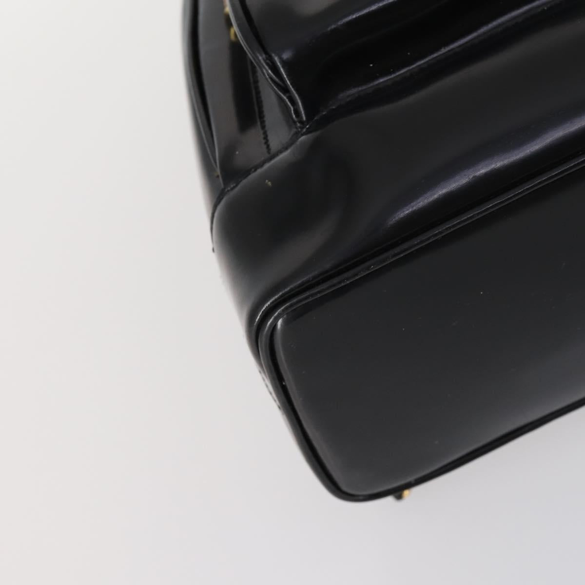 GUCCI Bamboo Body Bag Patent leather Black Gold 003 3444 0027 Auth 145161