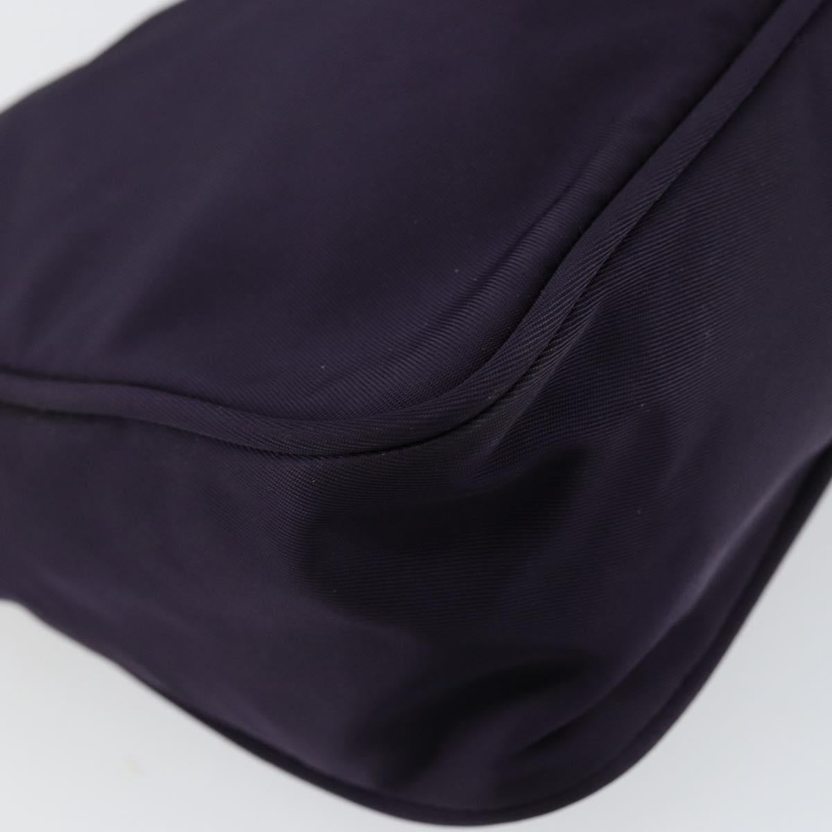 PRADA Hand Bag Nylon Purple Silver Auth 145166
