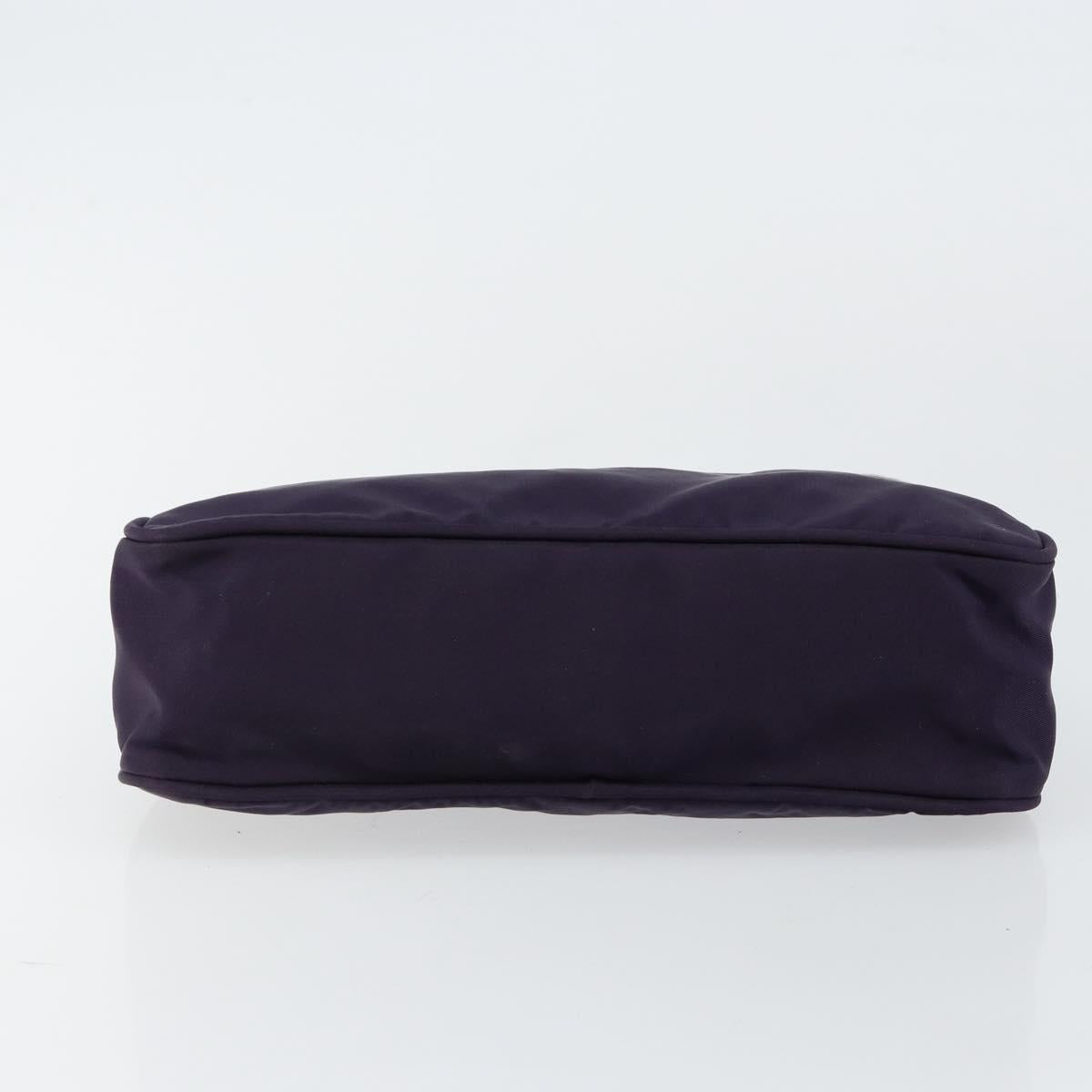 PRADA Hand Bag Nylon Purple Silver Auth 145166