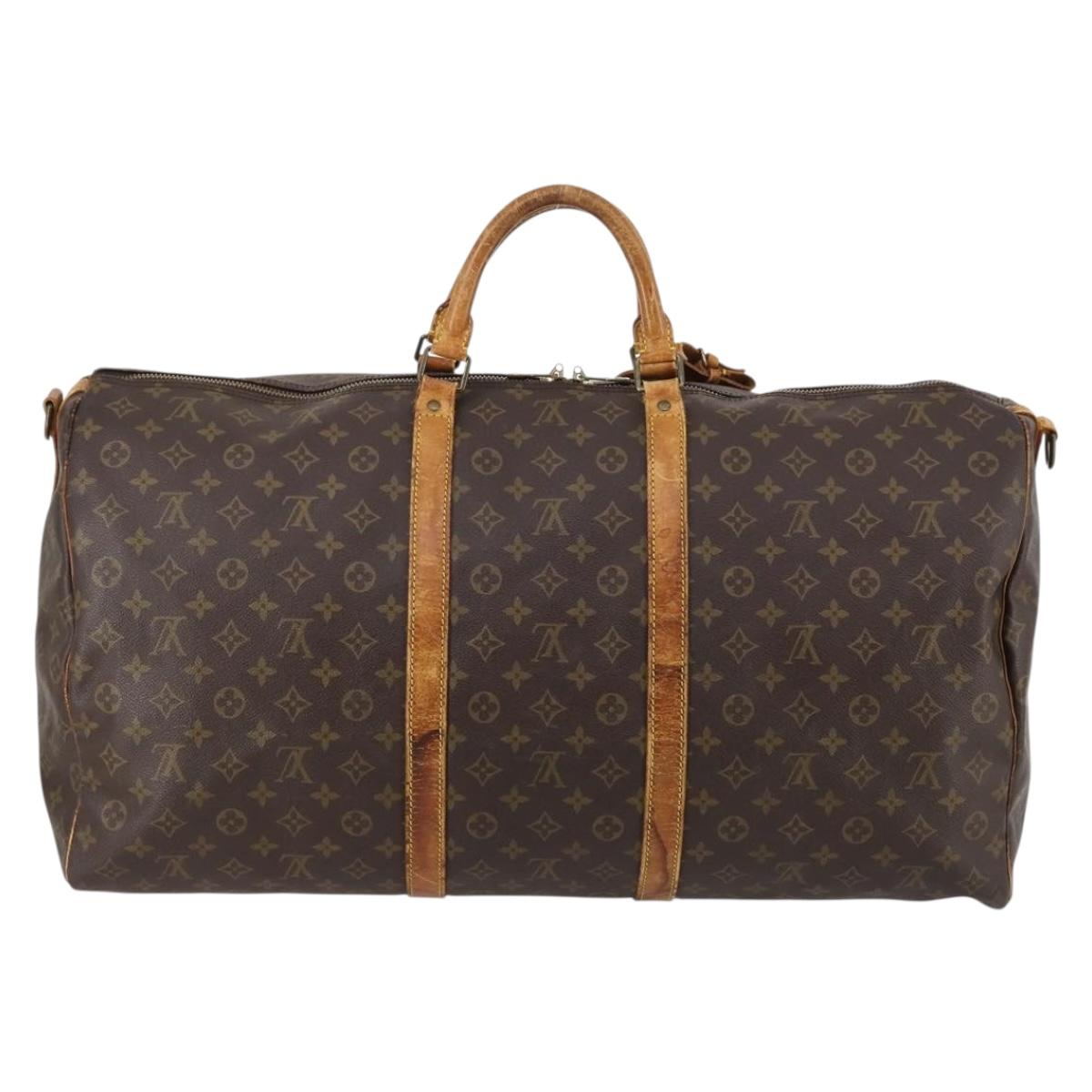 LOUIS VUITTON Monogram Keepall Bandouliere 60 Boston Bag M41412 LV Auth 145184