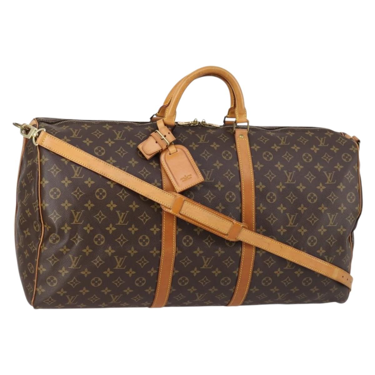LOUIS VUITTON Monogram Keepall Bandouliere 60 Boston Bag M41412 LV Auth 145185