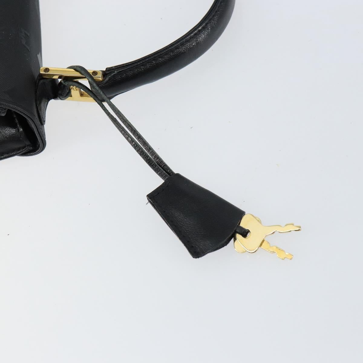 MCM Vicetos Logogram Hand Bag PVC Black Gold Auth 145191