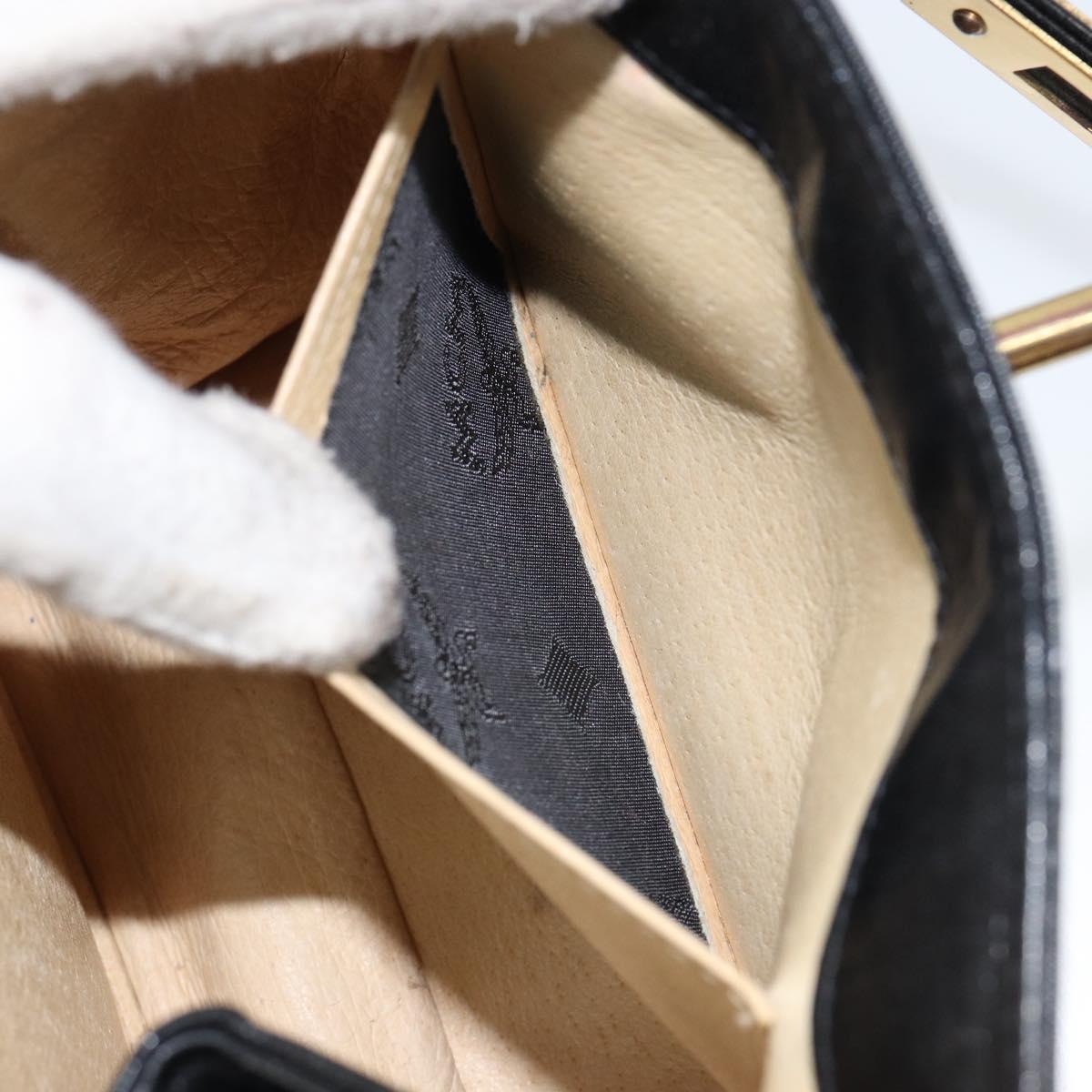 MCM Vicetos Logogram Hand Bag PVC Black Gold Auth 145191