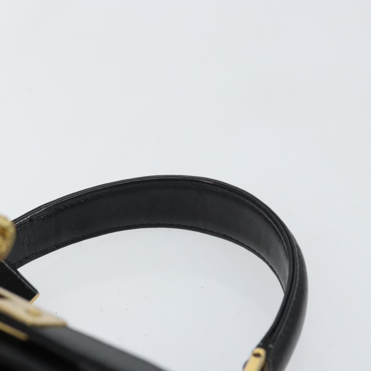 MCM Vicetos Logogram Hand Bag PVC Black Gold Auth 145191