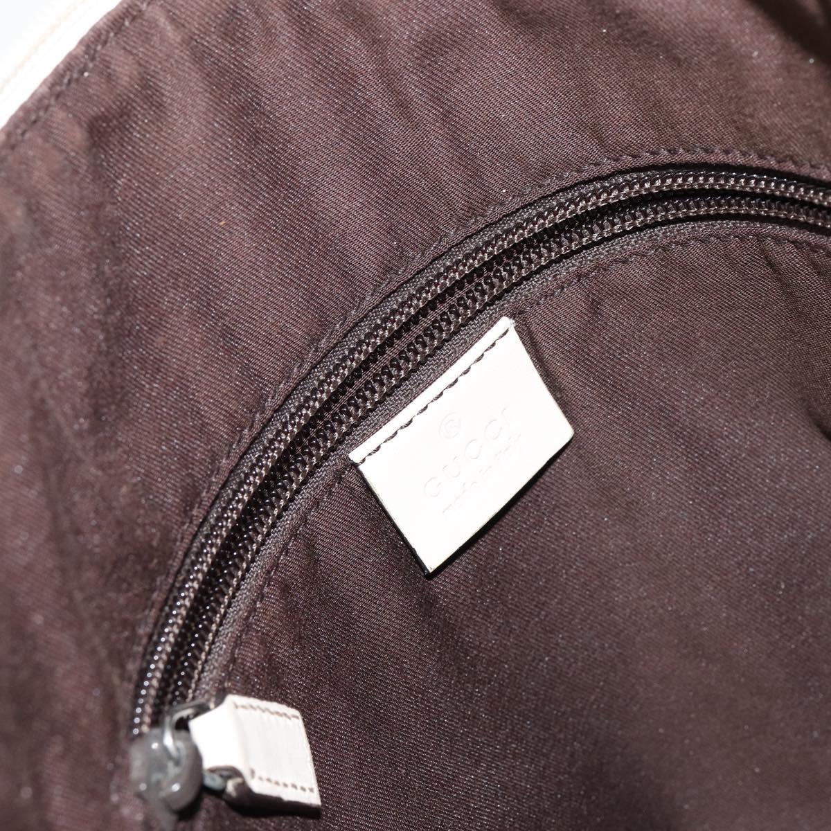 GUCCI GG Canvas Shoulder Bag Beige Silver 145857 Auth 145193