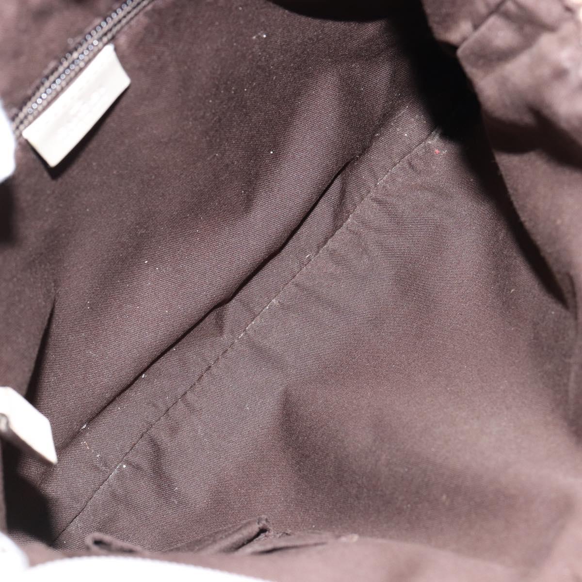 GUCCI GG Canvas Shoulder Bag Beige Silver 145857 Auth 145193