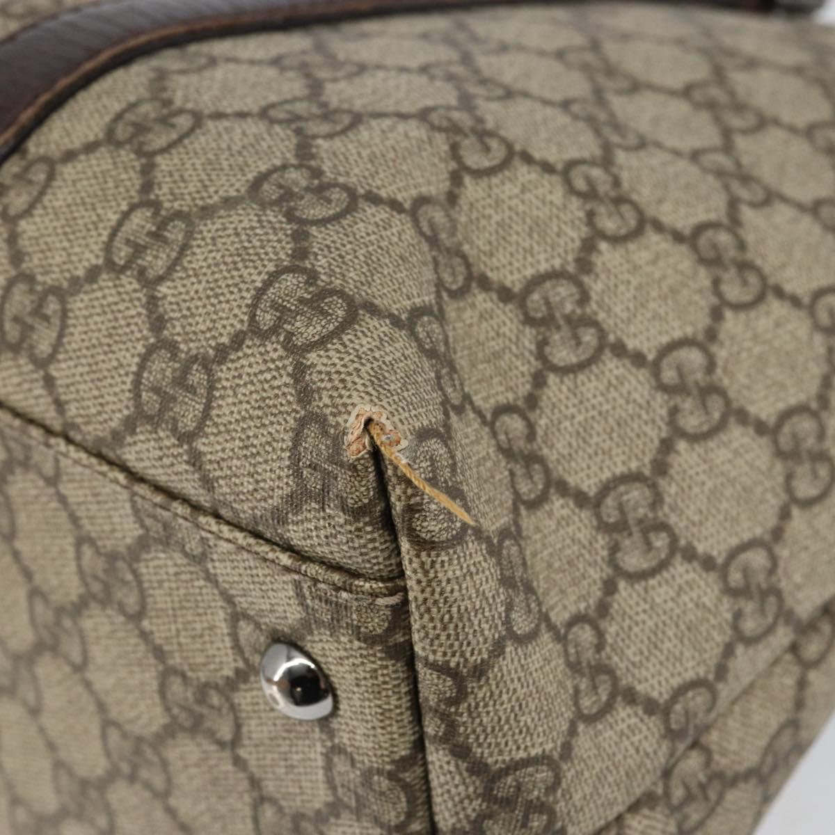 GUCCI GG Supreme Tote Bag PVC Beige Silver 114595 Auth 145194