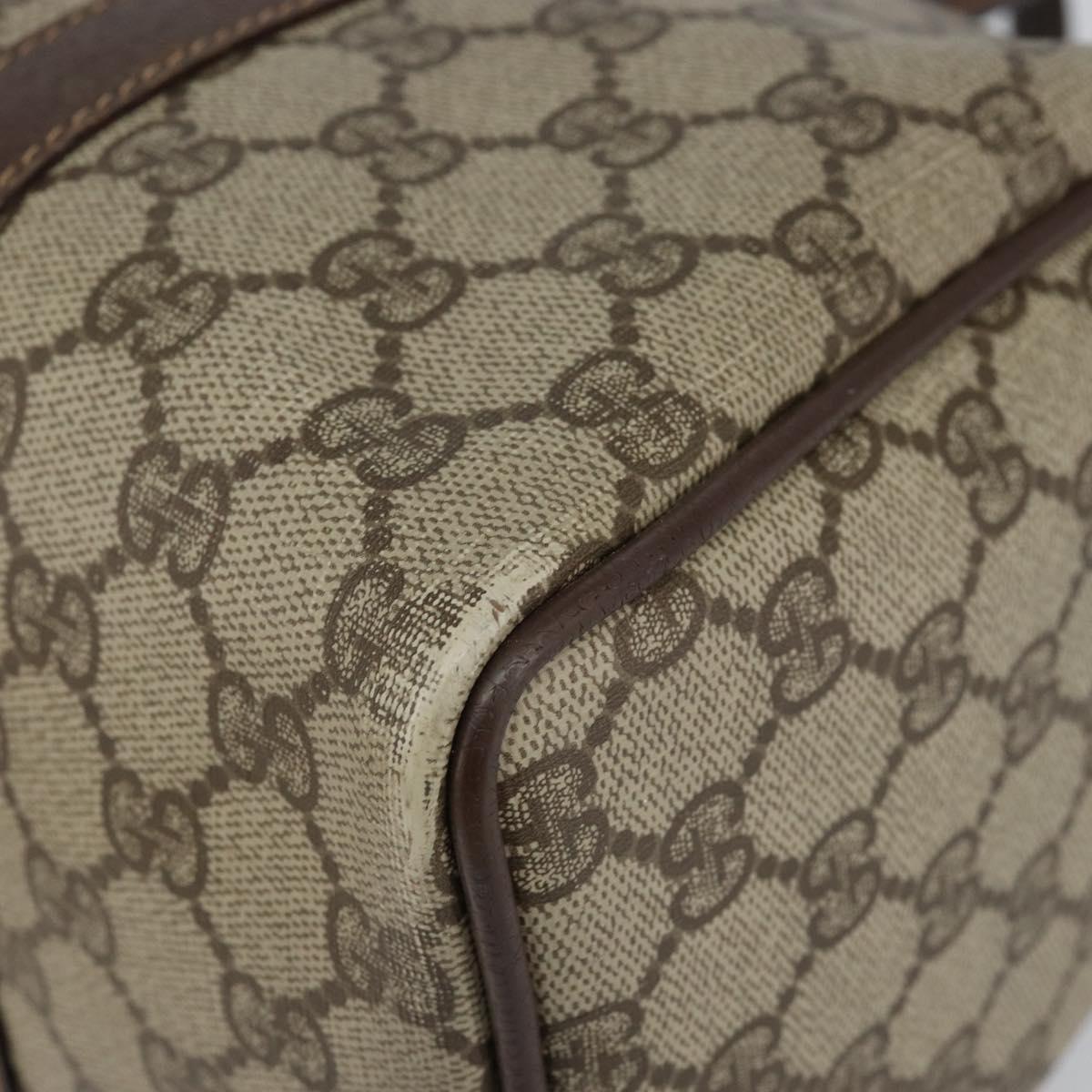 GUCCI GG Supreme Web Sherry Line Boston Bag PVC Beige Gold 40 02 007 Auth 145195