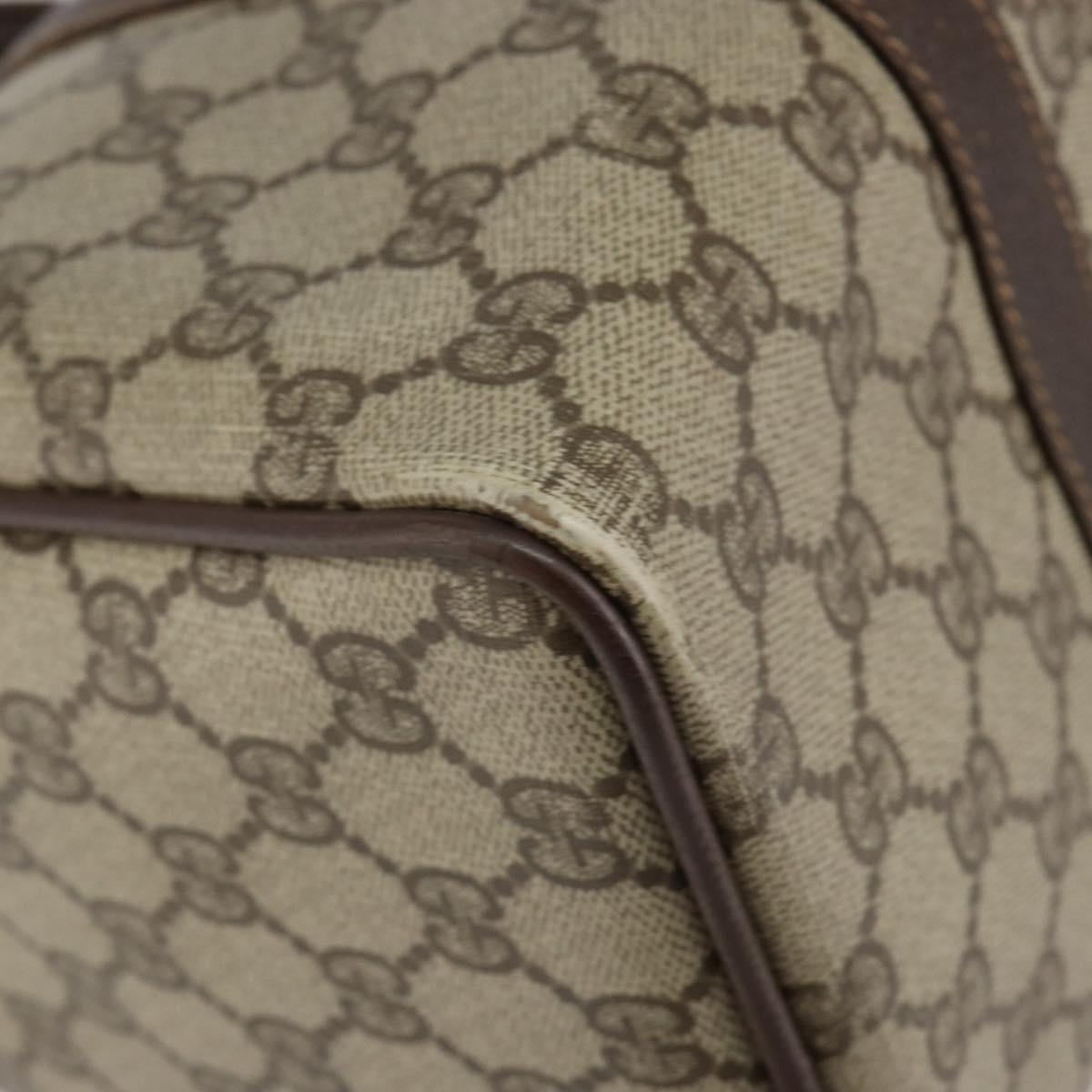 GUCCI GG Supreme Web Sherry Line Boston Bag PVC Beige Gold 40 02 007 Auth 145195
