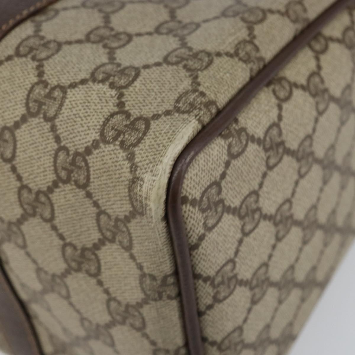 GUCCI GG Supreme Web Sherry Line Boston Bag PVC Beige Gold 40 02 007 Auth 145195