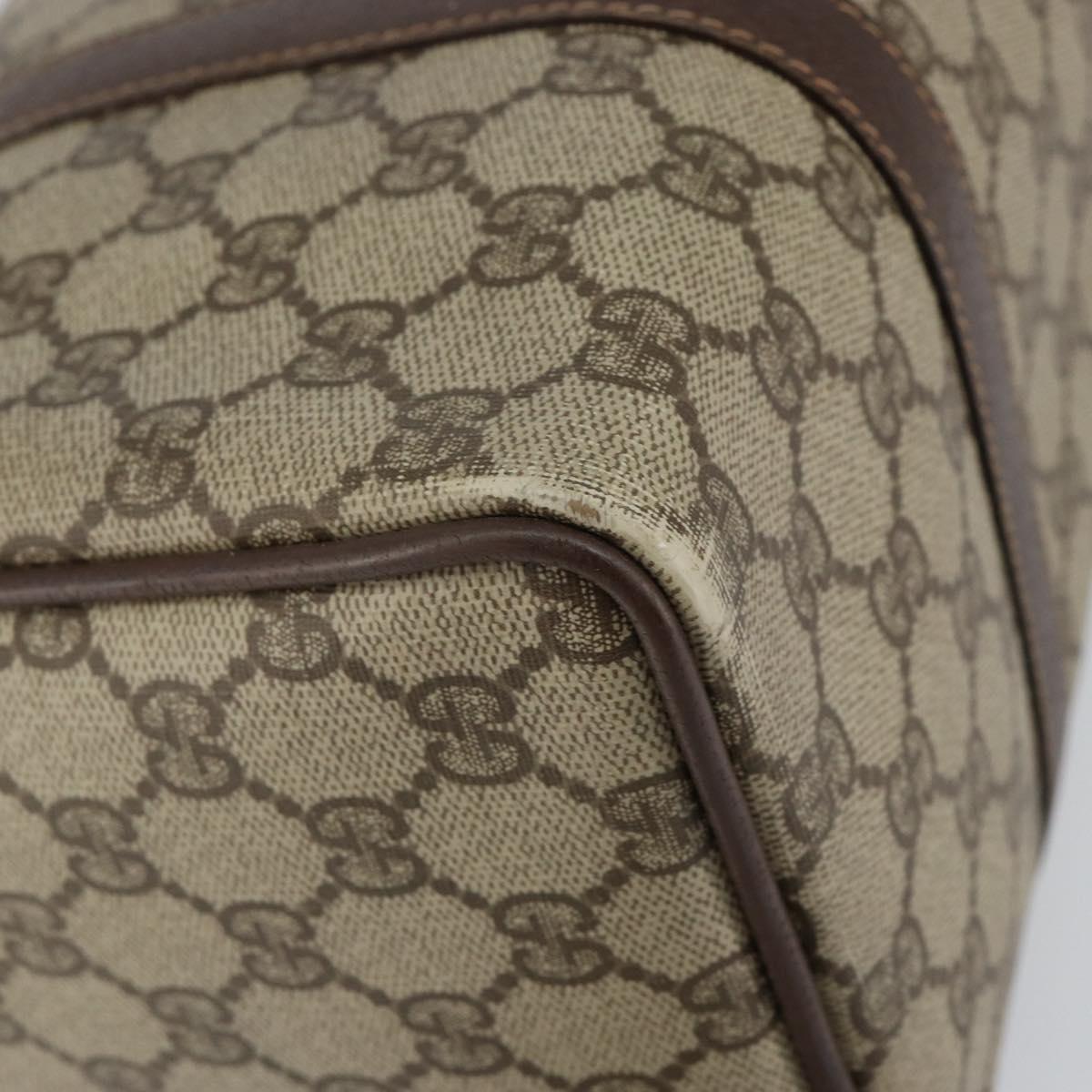 GUCCI GG Supreme Web Sherry Line Boston Bag PVC Beige Gold 40 02 007 Auth 145195