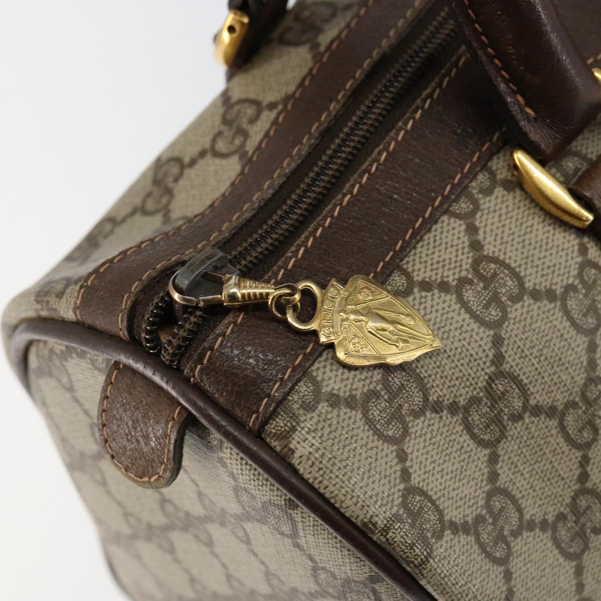 GUCCI GG Supreme Web Sherry Line Boston Bag PVC Beige Gold 40 02 007 Auth 145195