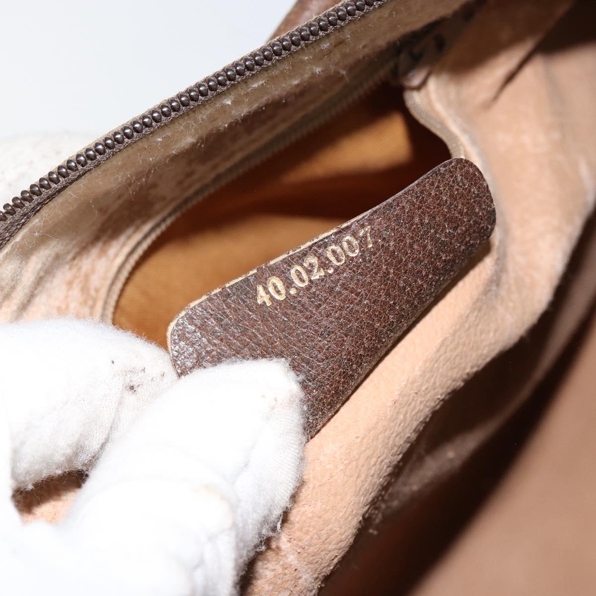 GUCCI GG Supreme Web Sherry Line Boston Bag PVC Beige Gold 40 02 007 Auth 145195