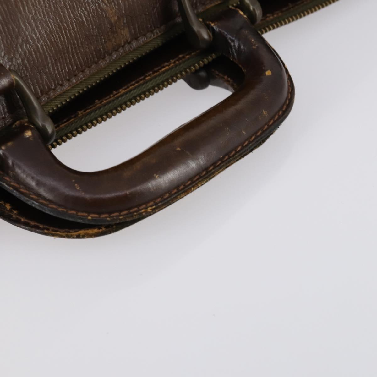 FENDI Zucca Canvas Hand Bag Vintage Black Brown Auth 145201