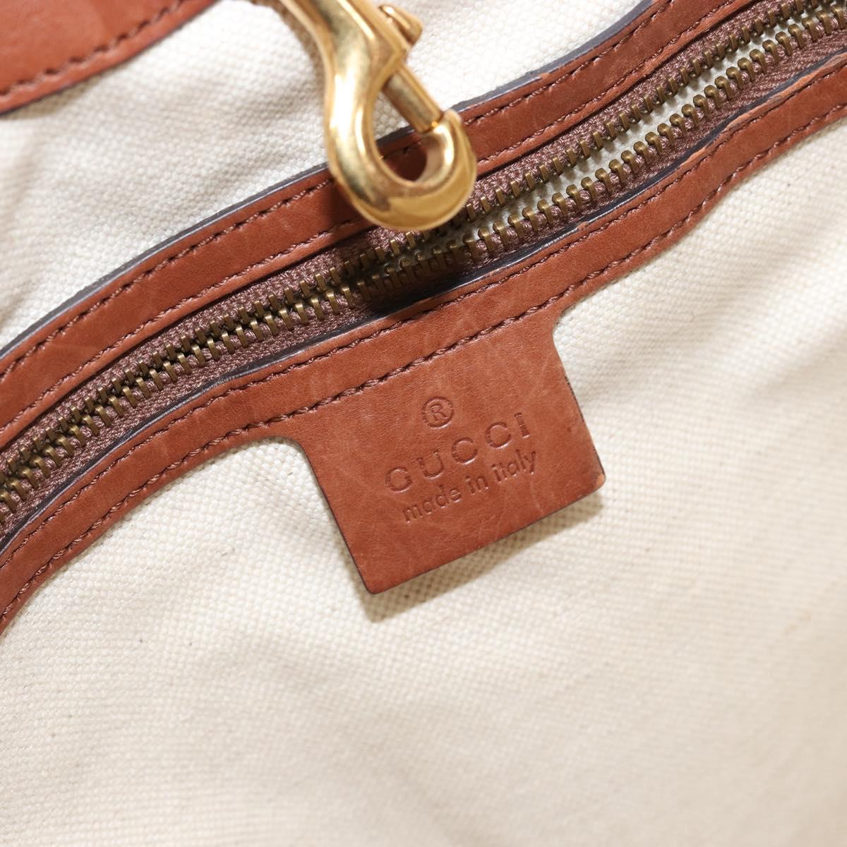 GUCCI Tote Bag Leather Gold Brown 296877 Auth 145208
