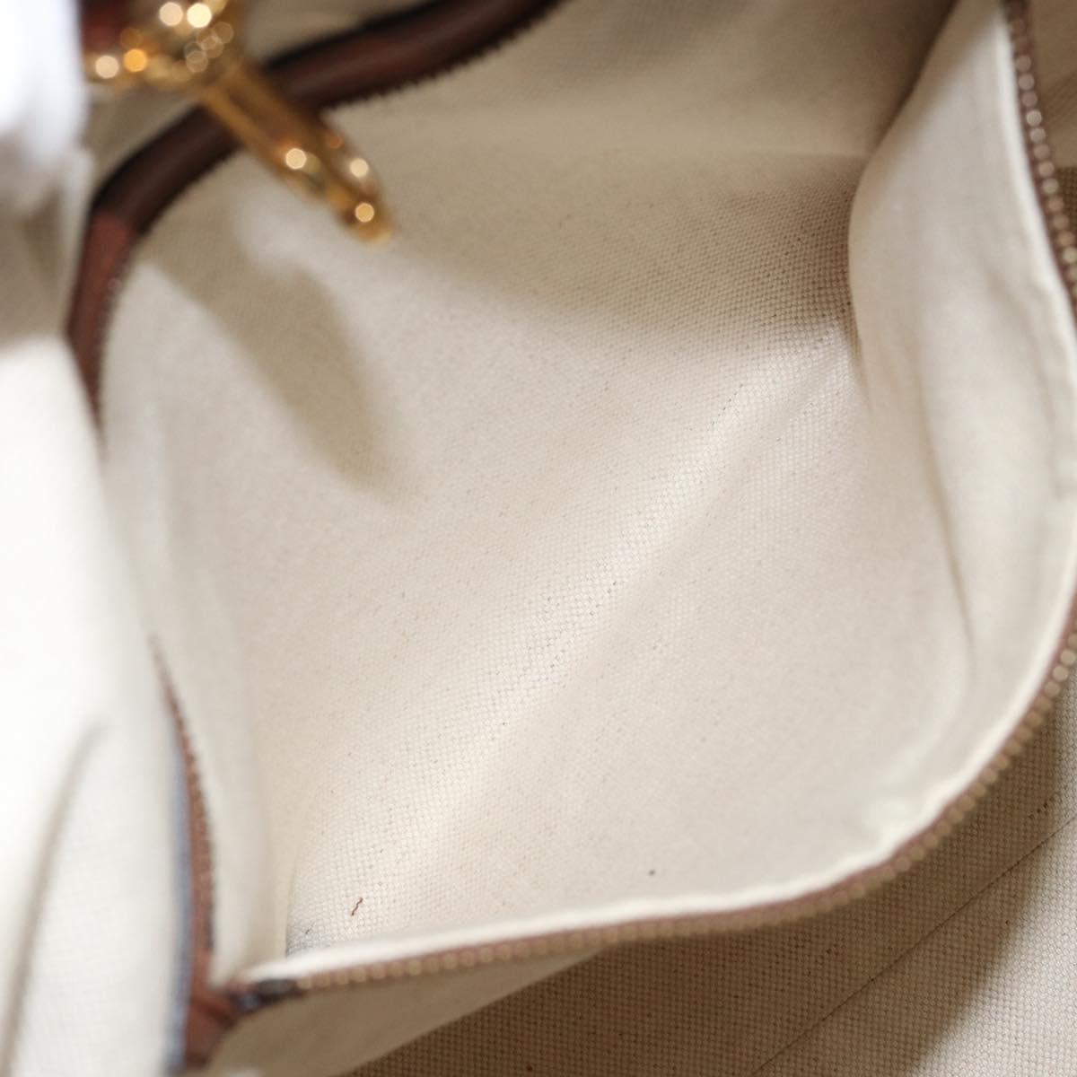 GUCCI Tote Bag Leather Gold Brown 296877 Auth 145208