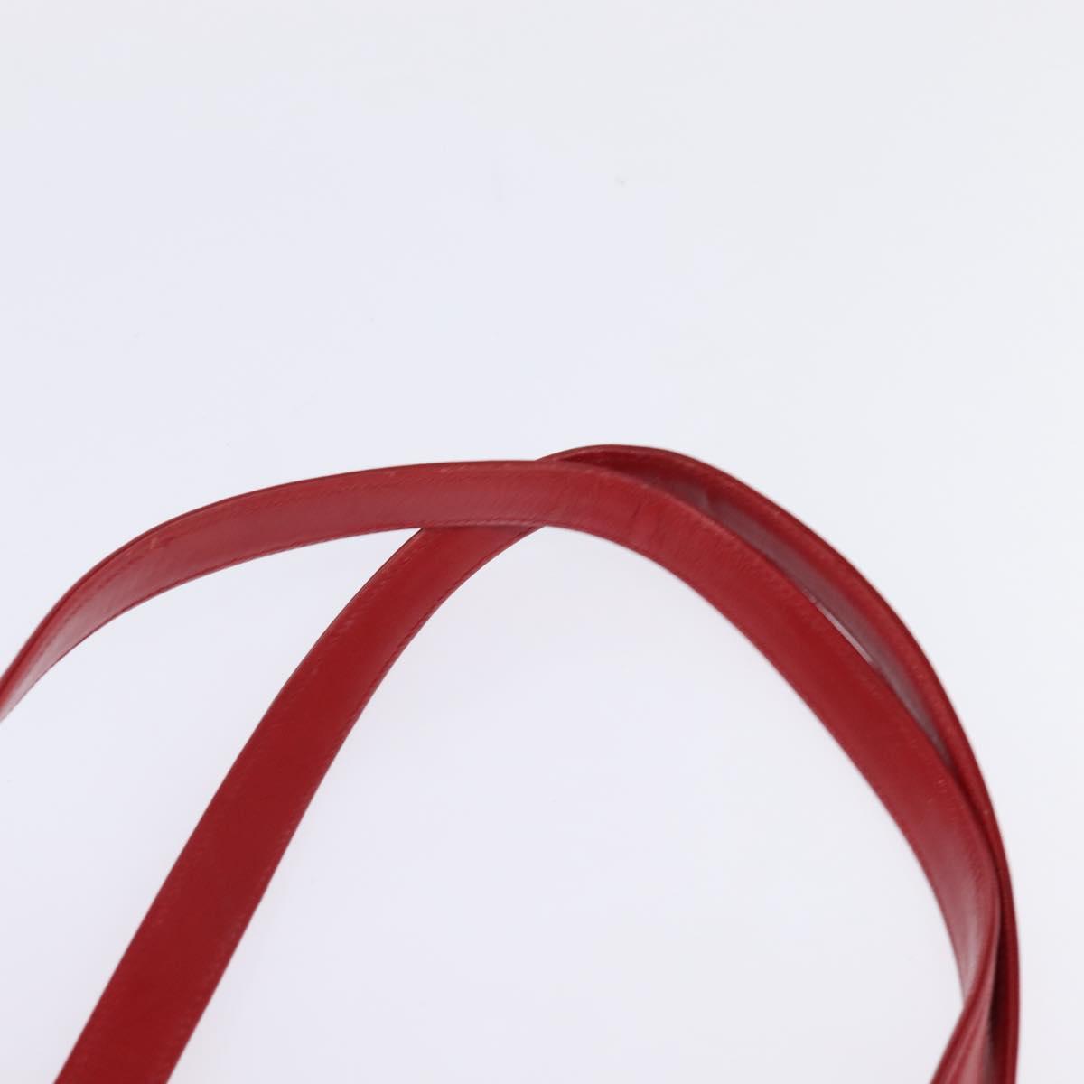 GUCCI Bamboo Shoulder Bag Leather Red Gold Auth 145209