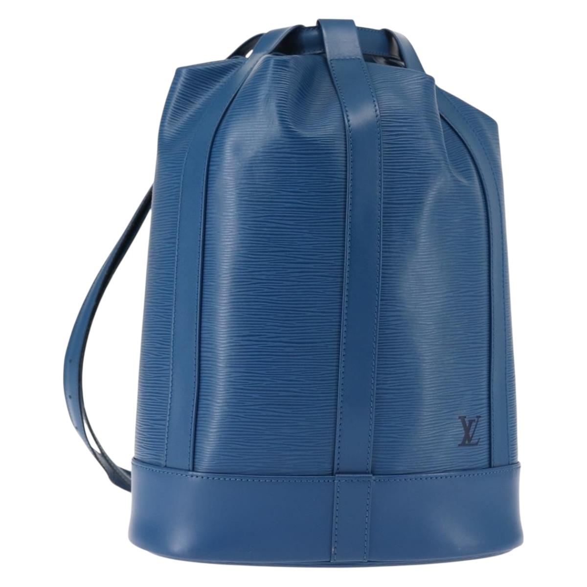 LOUIS VUITTON Epi Randonnee PM Shoulder Bag Blue M52355 LV Auth 145212