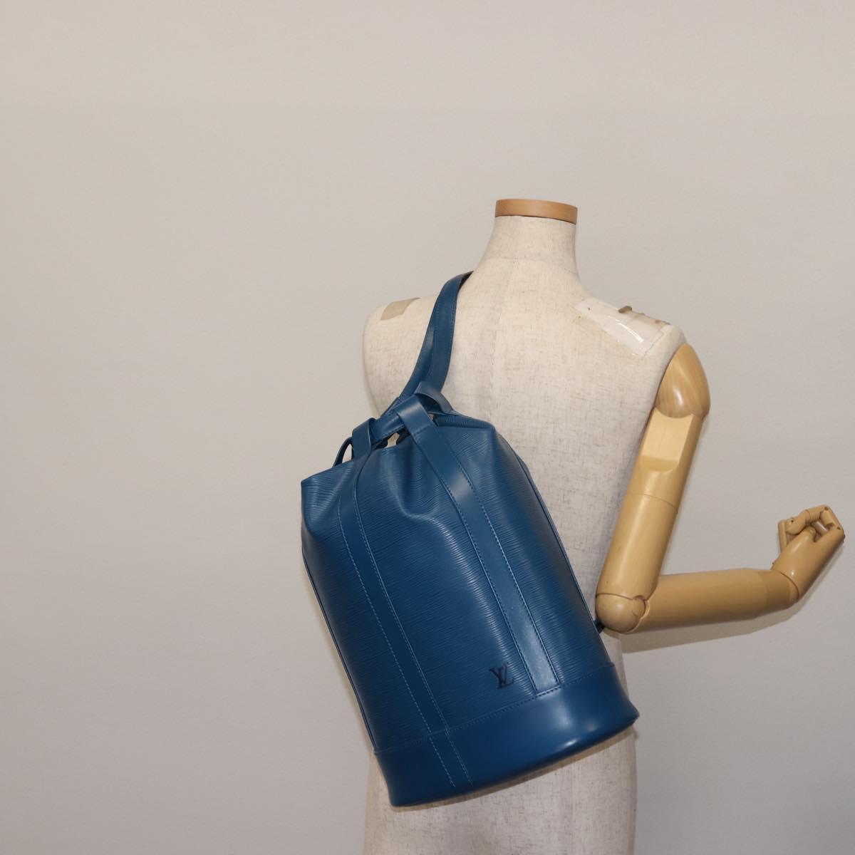 LOUIS VUITTON Epi Randonnee PM Shoulder Bag Blue M52355 LV Auth 145212